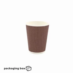 8oz Double Wall Printed Ripple Coffee Cup With Lid