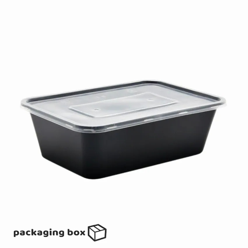 Disposable Black Plastic Food Packaging Container (750ml