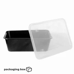 Disposable Black Plastic Food Packaging Container (750ml)