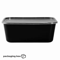 Disposable Black Plastic Food Packaging Container (1500ml)