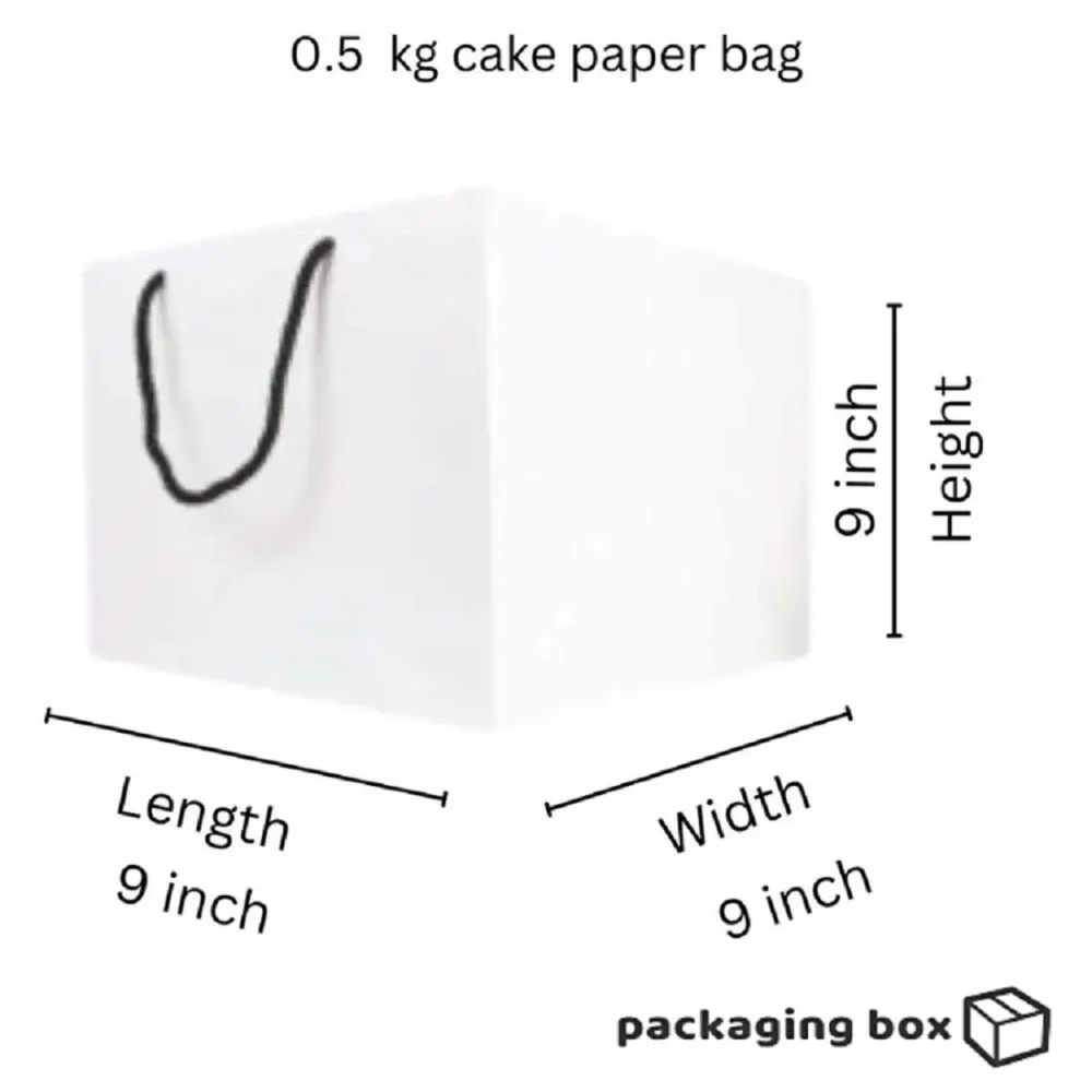 White Handle Bags For Cake Boxes