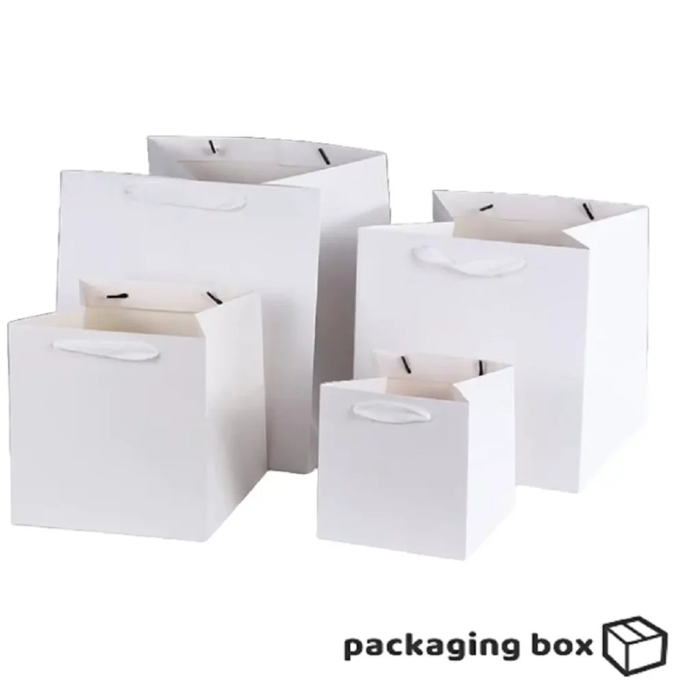 White Handle Bags For Cake Boxes