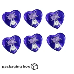 Tin Heart Shape Boxes Blue (7)