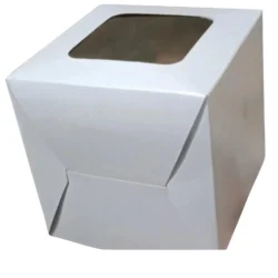 4x4x4 Inch Cake Box with Transparent Window