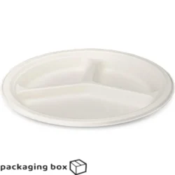 Compostable 3 Compartment Paper Biodegradable Disposable Plates