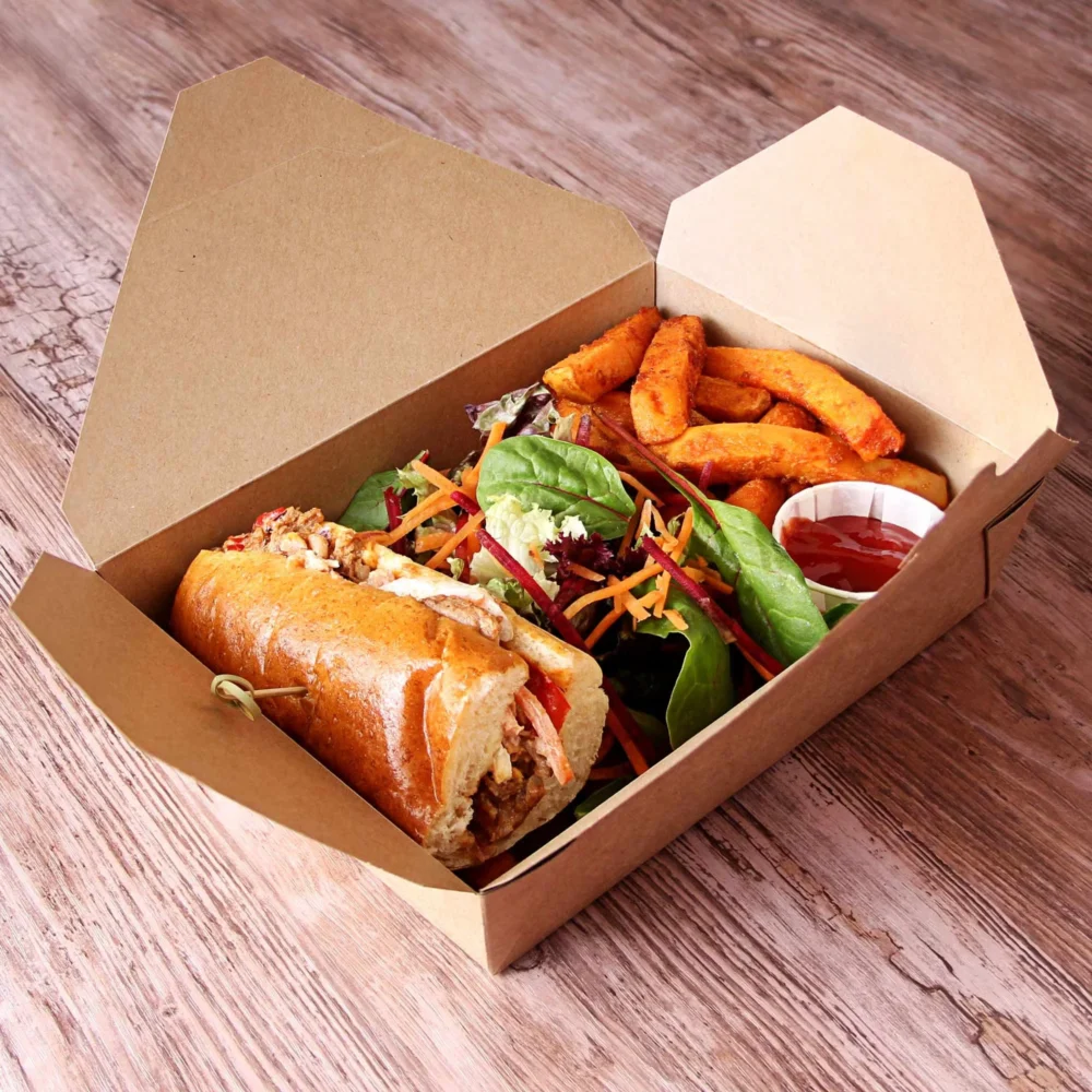 Eco-friendly Kraft Teco Box for food packaging