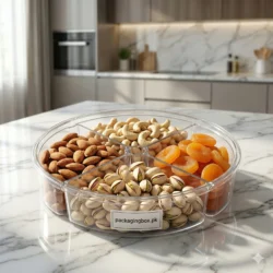DRYFRUIT TRAY 4 PORTIONS CRYSTAL (500gm)
