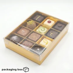 12 Cavity Chocolate Box Gold Premium Gift Packaging