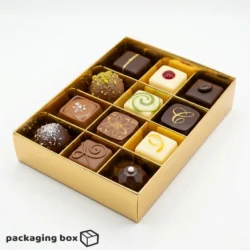 12 Cavity Chocolate Box Gold Premium Gift Packaging