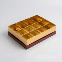 12 Cavity Chocolate Box Gold Premium Gift Packaging