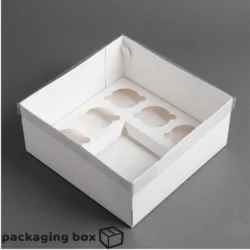 10x10x3 Combo Box 5 Cupcake Bento Cake Clear Lid White