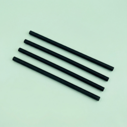 8mm Black Straw Disposable Drinking Straw in Glass