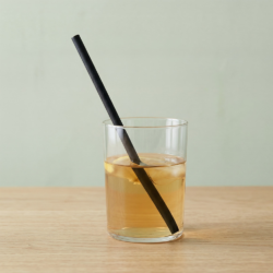 8mm Black Straw Disposable Drinking Straw in Glass