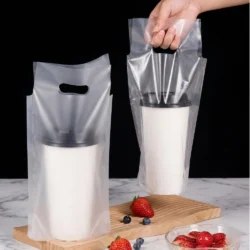 Coffee Transparent Single Handle Bag Clear Plastic Carrier