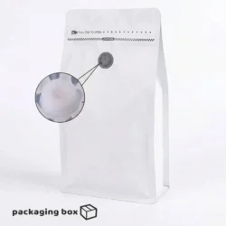 White Stand Up Pouch With Valve 13x20cm Mini Size for Coffee Tea Sample Packaging