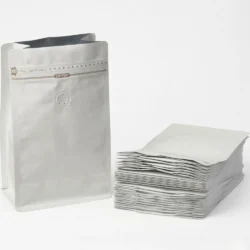 White Stand Up Pouch With Valve 9x18cm Micro Size for Coffee Tea Single Serve Sample Packaging
