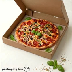 Universal Kraft Pizza Box with Elegant Script Lid – Packaging Box