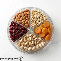 5 Portion Acrylic Round Tray – Crystal Clear Dry Fruit Gift Tray Pakistan