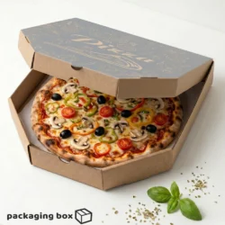 Universal Kraft Pizza Box with Elegant Script Lid – Packaging Box