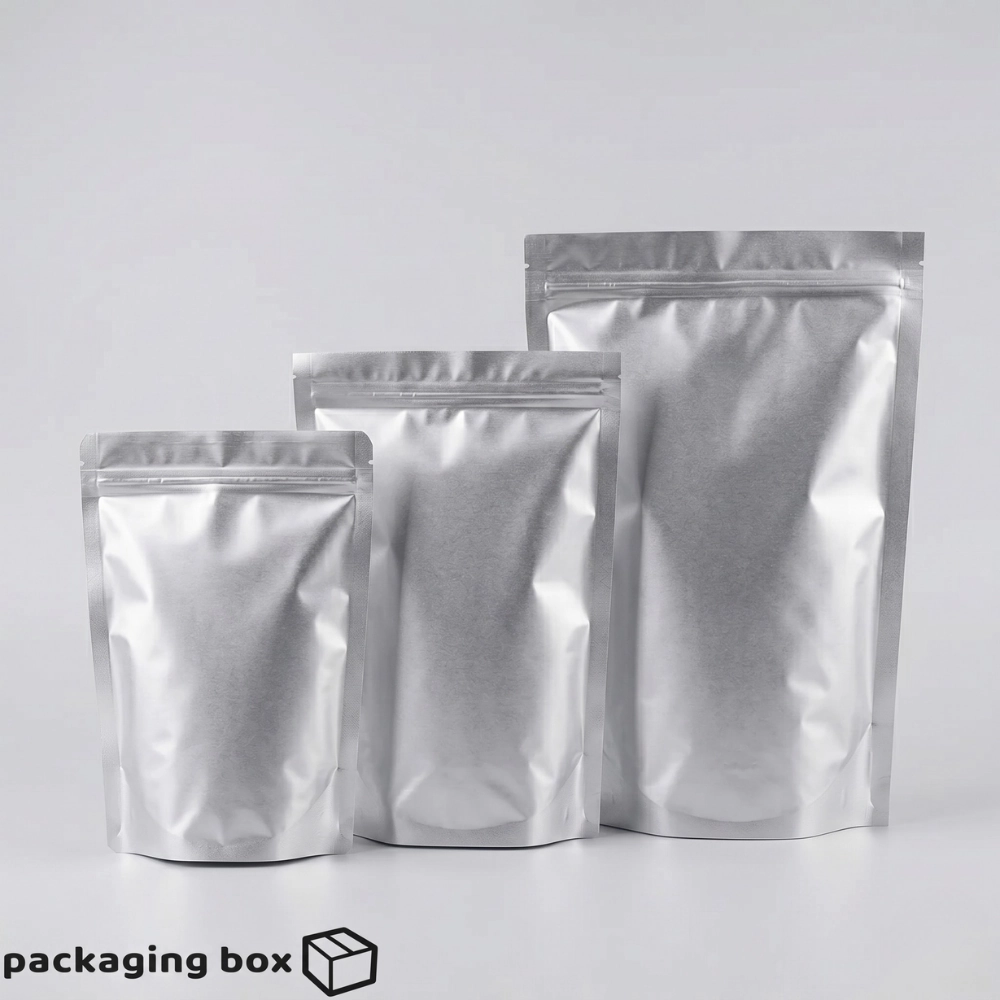 Aluminium Foil Stand Up Pouch – Small, Medium & Large Zip Lock Bags by Packaging Box