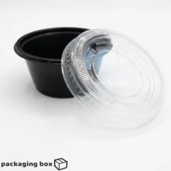 Clear plastic disposable sauce dip containers for ketchup mayo chutney and condiments