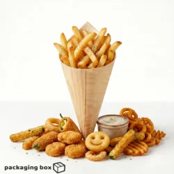 Disposable Wooden Cone For Fries – Natural Eco-Friendly Serving Cone