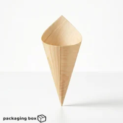 Disposable Wooden Cone For Fries – Natural Eco-Friendly Serving Cone