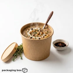 Kraft Bowl With Lid – Eco-Friendly Disposable Natural Kraft Paper Bowl by Packaging Box