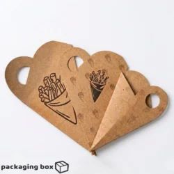 Kraft Fries Cones – Eco-Friendly Kraft Paper Cone with Handle for Fries