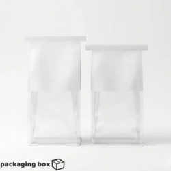 Side Gusseted Flat Bottom White Pouch with Clear Window for Cookies and Bakery Items