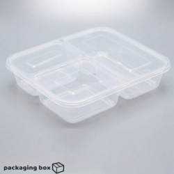 Transparent Three Portion Food Tray with Clear Snap-On Lid ā 3 Compartment Clear Meal Tray Pakistan
