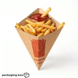 French Fries Cone with Ketchup Holder – Kraft Paper Eco Fry Cone