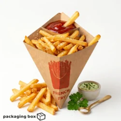 French Fries Cone with Ketchup Holder – Kraft Paper Eco Fry Cone