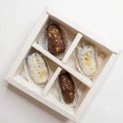 4 Chocolate Box with Transparent Lid β White Base & Paper Liners