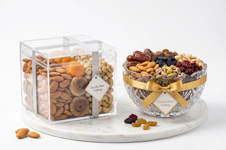 Acrylic Box vs Crystal Bowl – Which is Better for Dry Fruit Gifting?