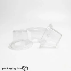 Choc Dip Jelly Cup in three variants — green kiwi jelly, mixed tropical fruit jelly with flat lid, and red strawberry jelly tilted — by PackagingBox.pk