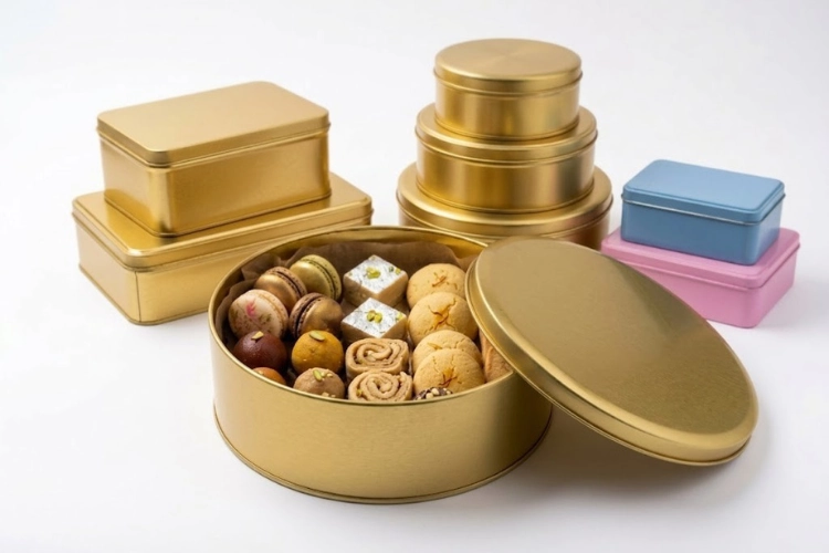 Gold Tin Box – The Ultimate Premium Packaging for Cookies, Mithai & Sweets