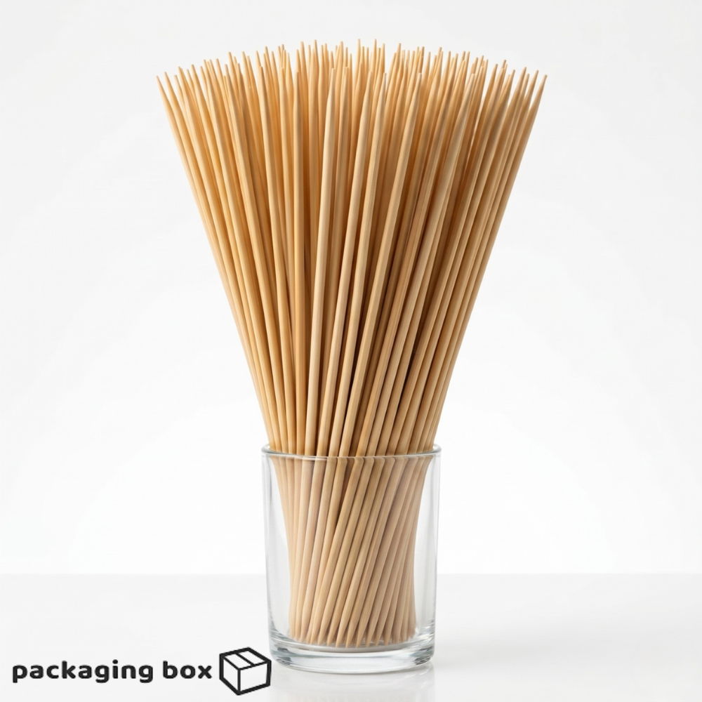 Wooden Skewer Sticks Food Grade BBQ Grilling — PackagingBox.pk