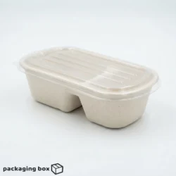 2 Compartment Bagasse Bowl 1000ml – Eco-Friendly Sugarcane Fiber Bowl