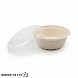Round Bagasse Bowl with Lid – Eco-Friendly Sugarcane Fiber Bowl